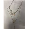 Image 2 : VINTAGE DOUBLE STRAND SILVER COLOUR W/ RHINESTONES NECKLACE, SELF ADJUSTABLE LENGTH