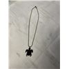 Image 1 : VINTAGE HAND CARVED TORTOISE TURTLE PENDANT W/ CHAIN NECKLACE