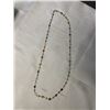 Image 1 : VINTAGE GOLD W/ GLASS STONES NECKLACE, 30" LENGTH