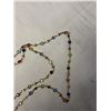 Image 2 : VINTAGE GOLD W/ GLASS STONES NECKLACE, 30" LENGTH