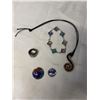 Image 1 : VENITIAN MURANO GLASS PENDANTS, NECKLACE, RING AND BRACELET