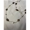 Image 2 : DOUBLE STRAND CHAIN W/ SMOKEY TOPAZ QUARTZ AND CULTURED FRESHWATER PEARLS NECKLACE