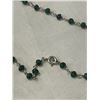 Image 3 : STERLING SILVER W/ SMALL FACETED EITHER GREEN GARNETS OR EMERALD BEADS NECKLACE