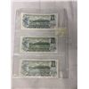 Image 2 : 3 - 1973 MINT CANADIAN $1 BILLS LAST ISSUE OF THE $1 BILLS