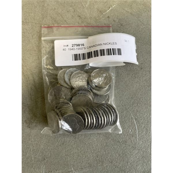 40  1940-1950"S CANADIAN NICKLES