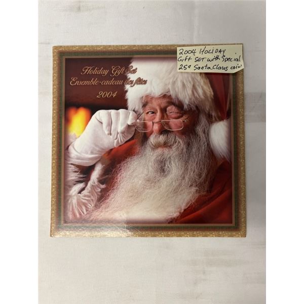 2004 HOLIDAY GIFT SET WITH SPECIAL SANTA CLAUS 25 CENT COIN