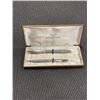 Image 1 : VINTAGE CASED PENCIL AND FOUNTAIN PEN SET - PEN HAS 14K GOLD NIB