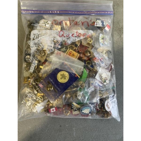 BOX OF COUNTRY AND OTHER PINS