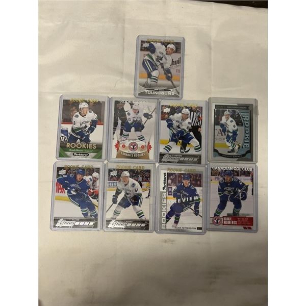 9 ROOKIE CANUCKS CARDS