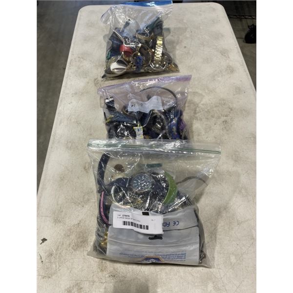3 LARGE BAGS OF WATCHES