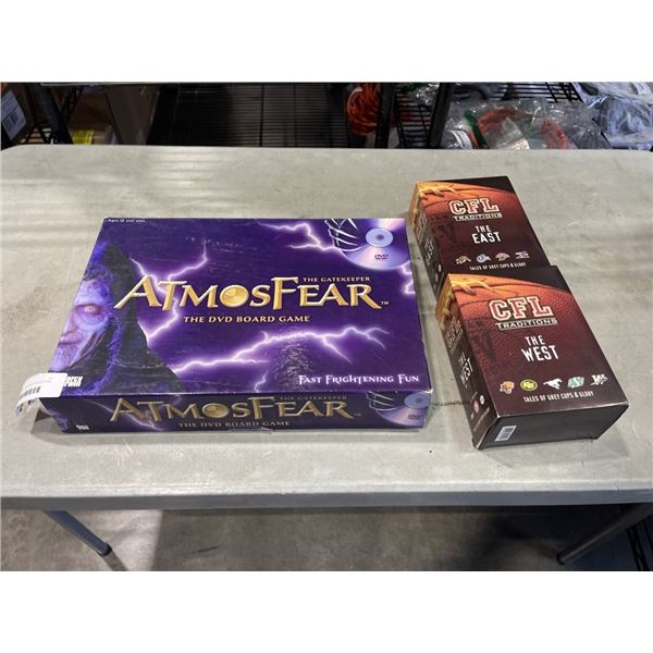 TWO CFL DVD BOX SETS AND ATMOS FEAR DVD BOARD GAME