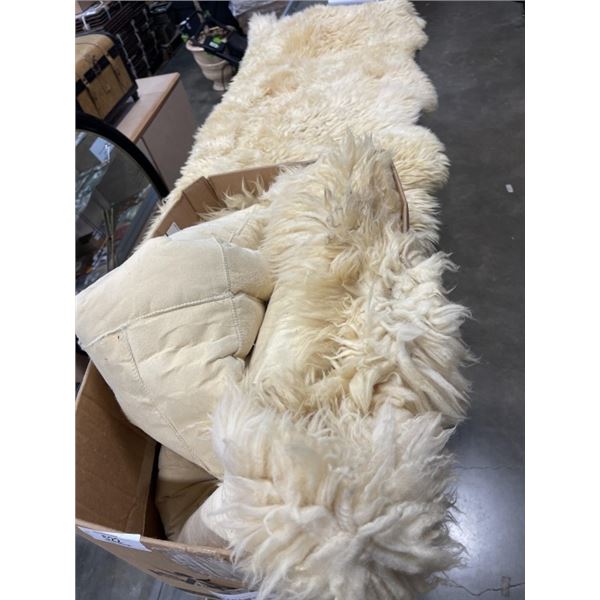 2 VINTAGE SHEEPSKIN RUGS