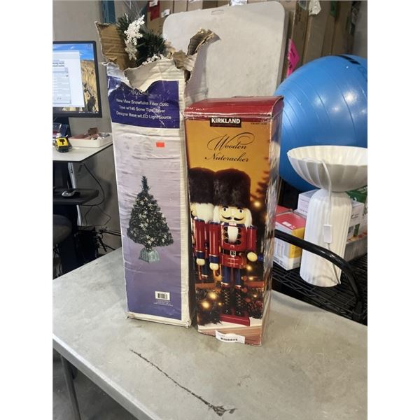 KIRKLAND NUT CRACKER AND PRE LIT DECOR TREE