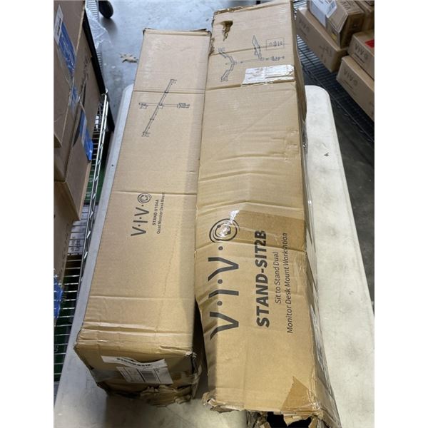 VIVO QUAD MONITOR DESK MOUNT AND SIT TO STAND DUAL MONITOR DESK MOUNT WORKSTATION