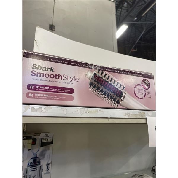 SHARK SMOOTHSTYLE HEATED COMB HAIR STRAIGHTENER - TESTED WORKING , RETAIL $129