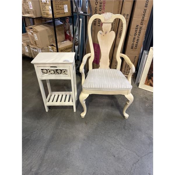 ARMCHAIR AND SIDE TABLE