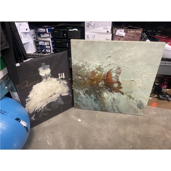 2 LARGE CANVAS ARTWORKS