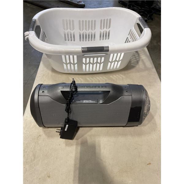 MONSTER SUPERSTAR RAVE BOX SPEAKER AND LAUNDRY HAMPER