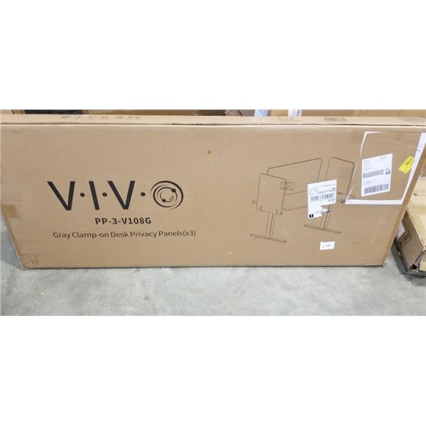 NEW VIVO GREY CLAMP ON PRIVACY DESK PANEL SET, 3PC