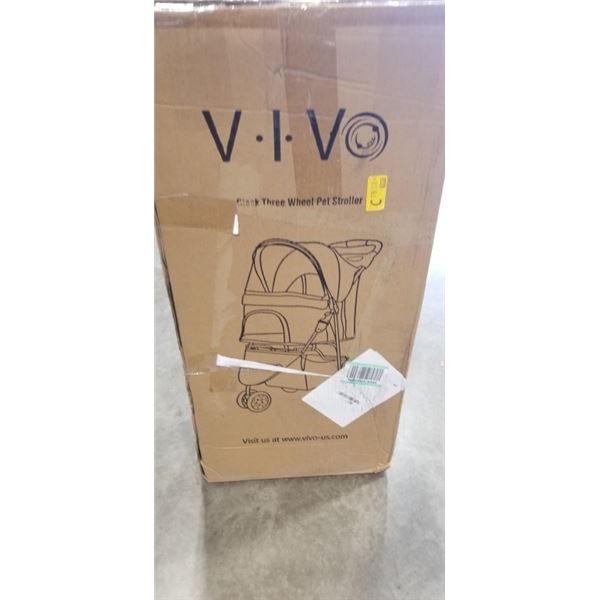 VIVO BLACK THREE WHEEL PET STROLLER