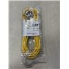 Image 1 : AS NEW 25FT YELLOW 3 WIRE INDOOR OUTDOOR LIGHTED EXTENSION CORD, 14AWG