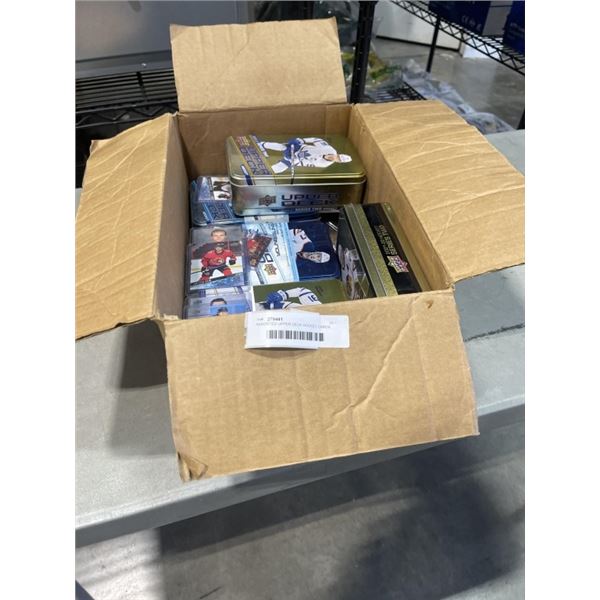 ASSORTED UPPER DECK HOCKEY CARDS AND TINS