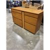 Image 2 : 2 PIECE ROLLING STORAGE CABINET WITH CENTRE ACCESS, SOLID WOOD, CUSTOM BUILT