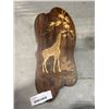 Image 1 : INLAID WOOD GIRAFFE HANGING
