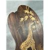 Image 2 : INLAID WOOD GIRAFFE HANGING