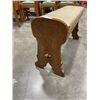 Image 4 : VINTAGE SOLID WOOD BENCH WITH PADDED LEATHER SEAT