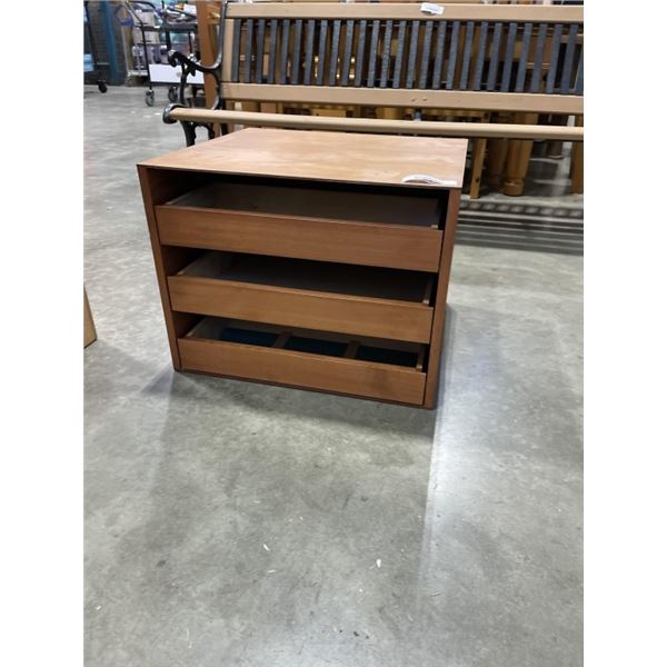 SOLID WOOD 3 DRAWER STORAGE CABINET