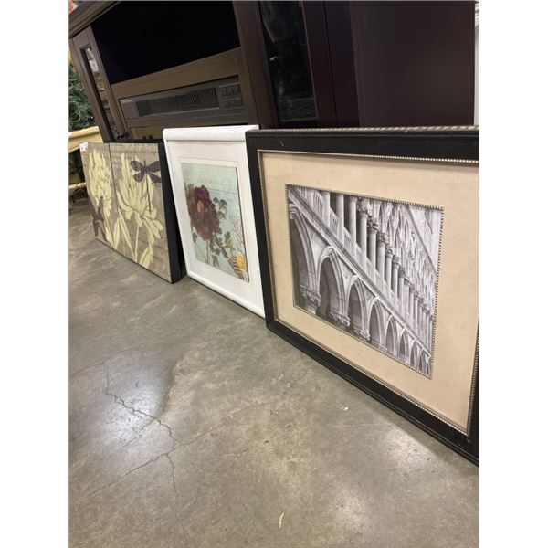 2 FRAMED PRINTS AND 2 CANVAS PRINTS