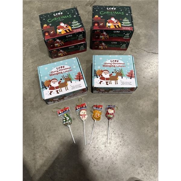 6 NEW CASES OF MERRY CHRISTMAS HANGING LOLLIPOPS