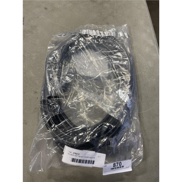 AS NEW 25FT BLACK 3 WIRE INDOOR OUTDOOR LIGHTED EXTENSION CORD, 12AWG