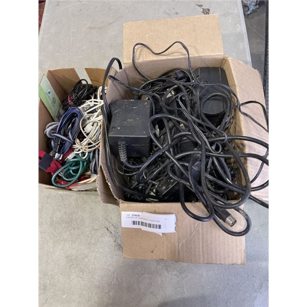 2 BOXES OF CHARGING CORDS AND ADAPTERS