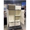 Image 3 : IKEA WHITE AND BLACK STORAGE CABINET 80 INCH TALL 48 INCH WIDE