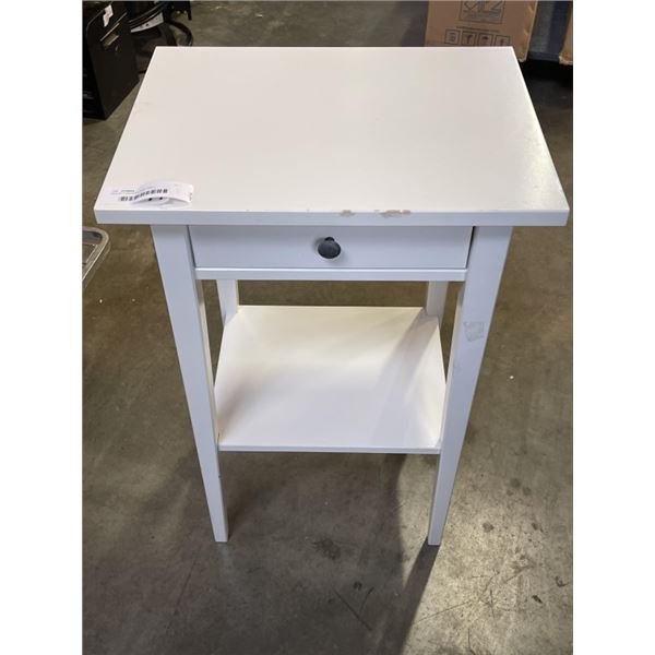 WHITE 1 DRAWER END TABLE