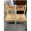 Image 1 : 2 PINE RUSH SEAT CHAIRS