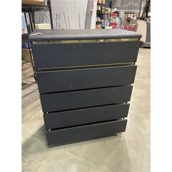 BLACK 5 DRAWER HIGHBOY DRESSER