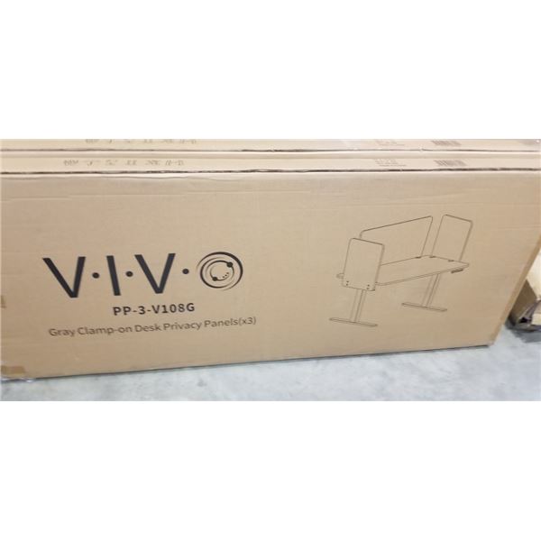 NEW VIVO GREY CLAMP ON PRIVACY DESK PANEL SET, 3PC