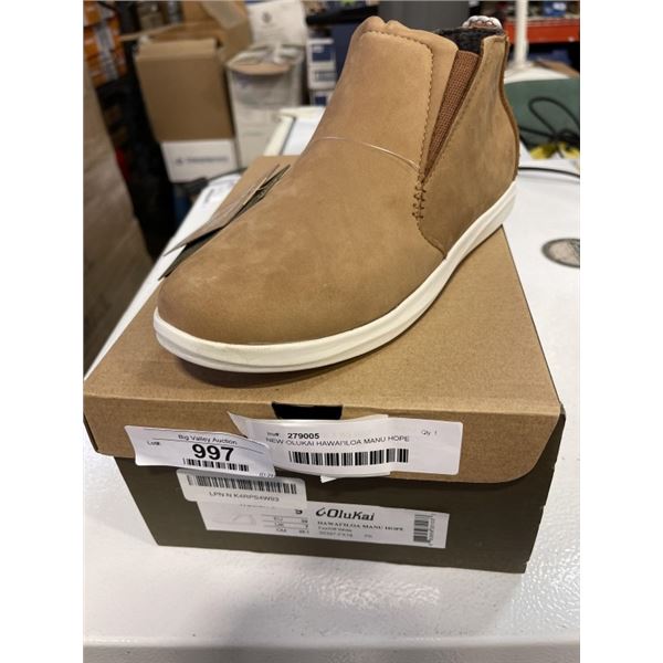 NEW OLUKAI HAWAI'ILOA MANU HOPE WOMENS SIZE 9 FOX / OFF WHITE