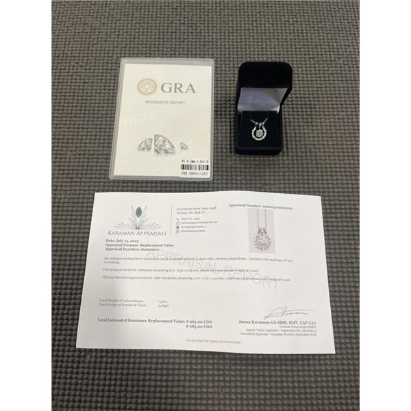 1.00 CT GRA CERTIFIED ROUND BRILLIANT CUT MOISSANITE STONE VVS D COLOR REMOVABLE WITH THE 13 ROUND B