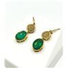 Image 2 : GOLD PLATED STERLING SILVER NATURAL GREEN ONYX (9.5CT) EARRINGS, RETAIL $700.00.