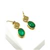 Image 3 : GOLD PLATED STERLING SILVER NATURAL GREEN ONYX (9.5CT) EARRINGS, RETAIL $700.00.