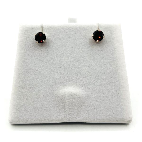 STERLING SILVER NATURAL GARNET EARRINGS, RETAIL $300.00. GARNET IS THE BIRTHSTONE FOR JANUARY.