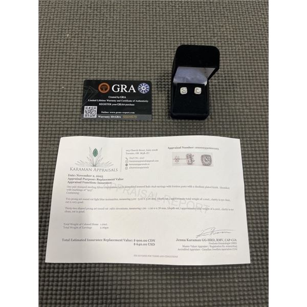 1.00 CT TW GRA CERTIFIED ROUND BRILLIANT CUT MOISSANITE STONES VVS D COLOR WITH 32 ROUND BRILLIANT C