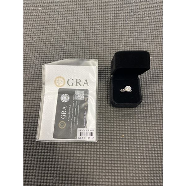 NEW S925 3.0CT MOISSANITE LAB DIAMOND BOW RING, SIZE 7, MOUNTED IN 925 STERLING SILVER W/ WHITE GOLD