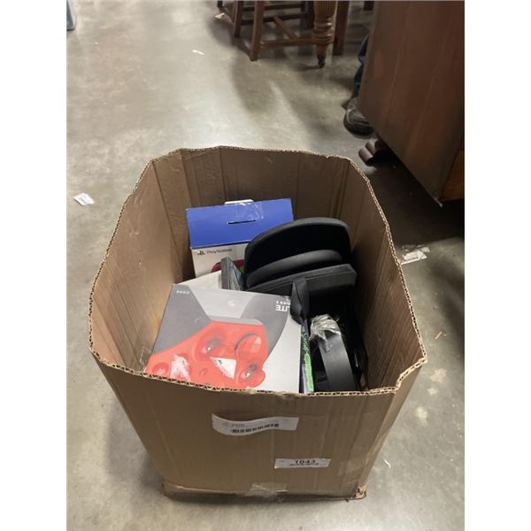 BOX OF VARIOUS ELECTRONICS FOR PARTS/ REPAIR