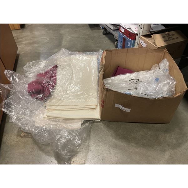 BOX OF APRROX 12 TABLE CLOTHES, ASSORTED SHAPES AND SIZES