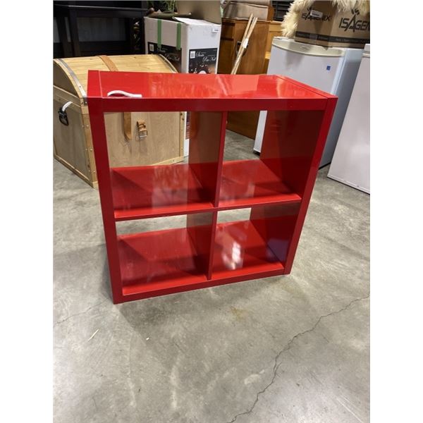 RED IKEA DISPLAY CABINET